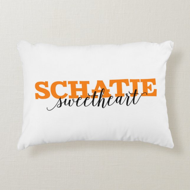 Schatje / Sweetheart Dutch Vocabulary Words Decorative Cushion (Front)