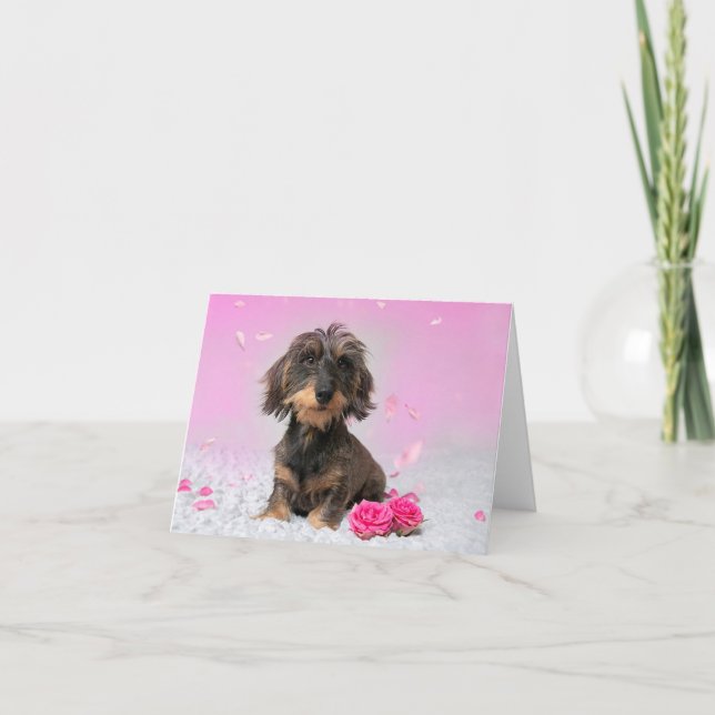 Schattige Teckel Kaart Card (Front)