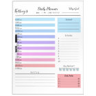 Schedule List Daily Planner with colourful rainbow