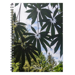 Schefflera Plant Leaves Floral Notebook