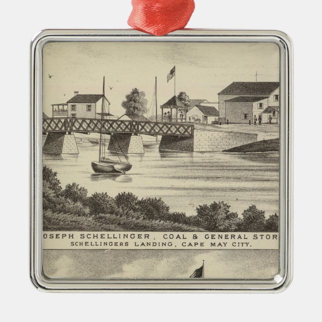 Schellinger Store and Ocean House Metal Tree Decoration (Front)