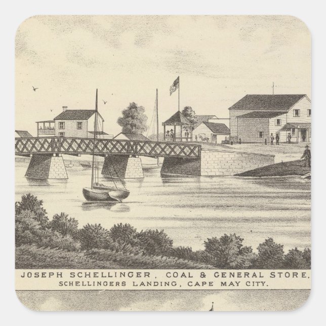 Schellinger Store and Ocean House Square Sticker (Front)