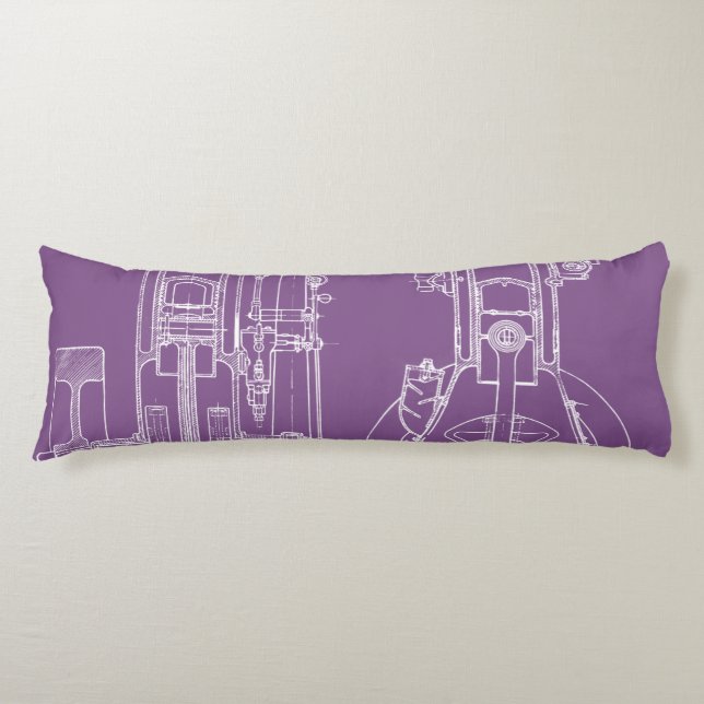 Schematic Engineering Drawing Early Gas Engine Body Cushion (Front)