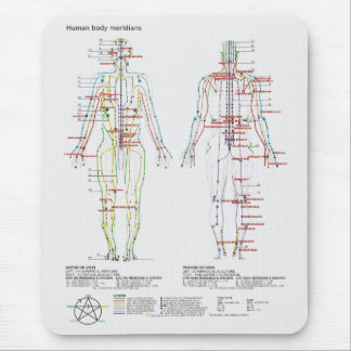 Schematic of the Chinese or Human Body Meridians Mouse Mat