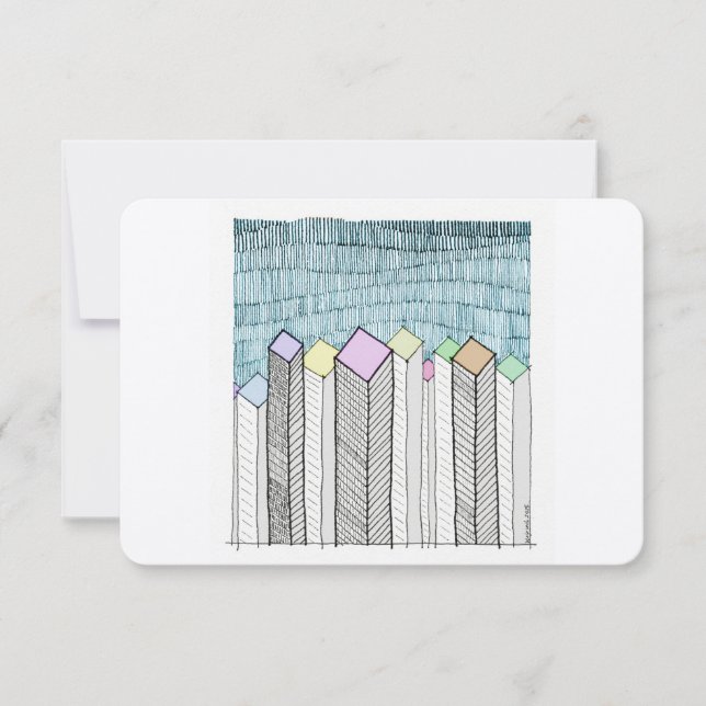 Schematic Skyscrapers Card (Front)