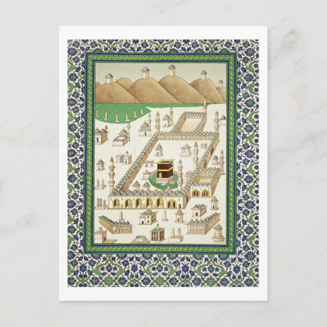 Schematic View of Mecca, showing the Qua'bah, from Postcard (Front)