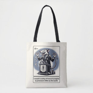 Scheming Tails: The Conniving Rat Politician  Tote Bag