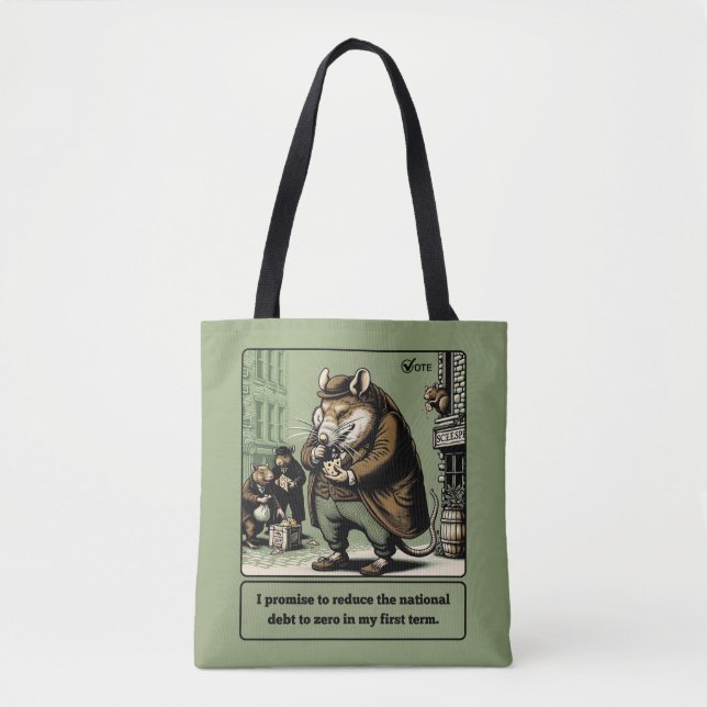 Scheming Tails: The Conniving Rat Politician  Tote Bag (Front)