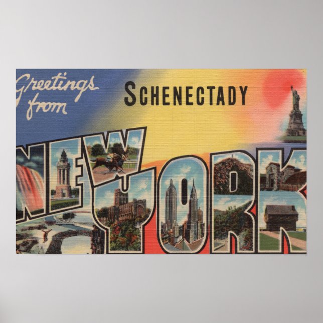 Schenectady, New York - Large Letter Scenes Poster (Front)