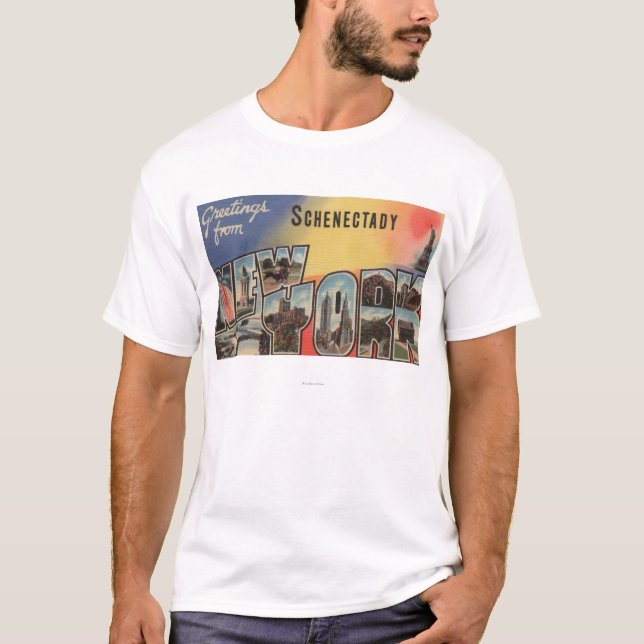 Schenectady, New York - Large Letter Scenes T-Shirt (Front)