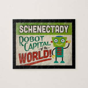 Schenectady New York Robot - Funny Vintage Jigsaw Puzzle