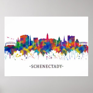 Schenectady New York Skyline Poster