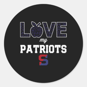 Schenectady Patriots Logo Love My Team Hs Classic Round Sticker