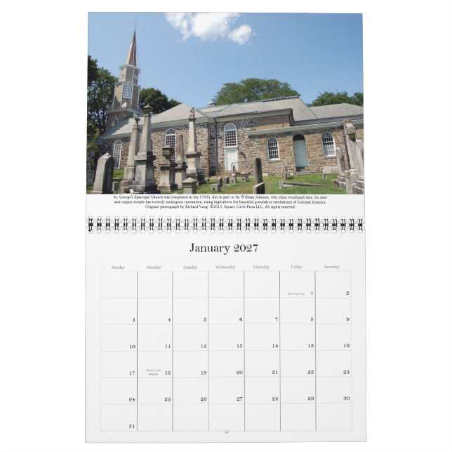 Schenectady Steeples 2015 Calendar (Jan 2027)