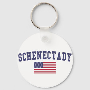 Schenectady US Flag Key Ring
