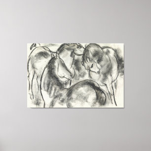 Schets van drie paarden  canvas print