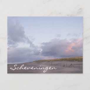 Scheveningen coast sunset text postcard