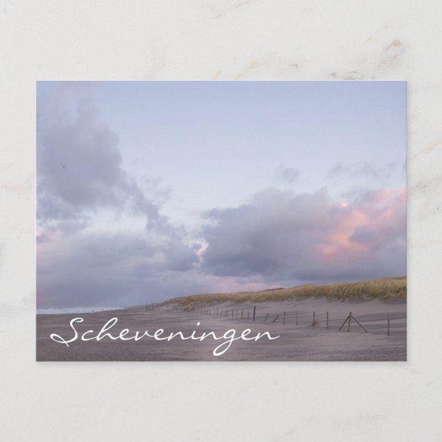 Scheveningen coast sunset text postcard (Front)
