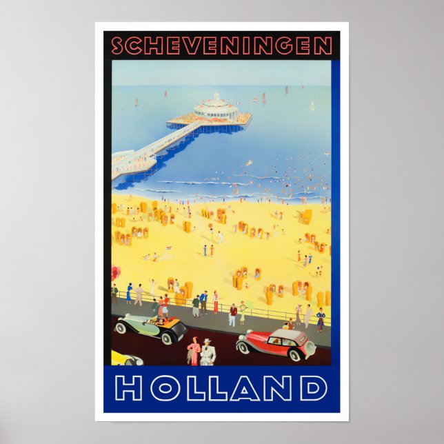 Scheveningen Holland vintage travel Poster (Front)