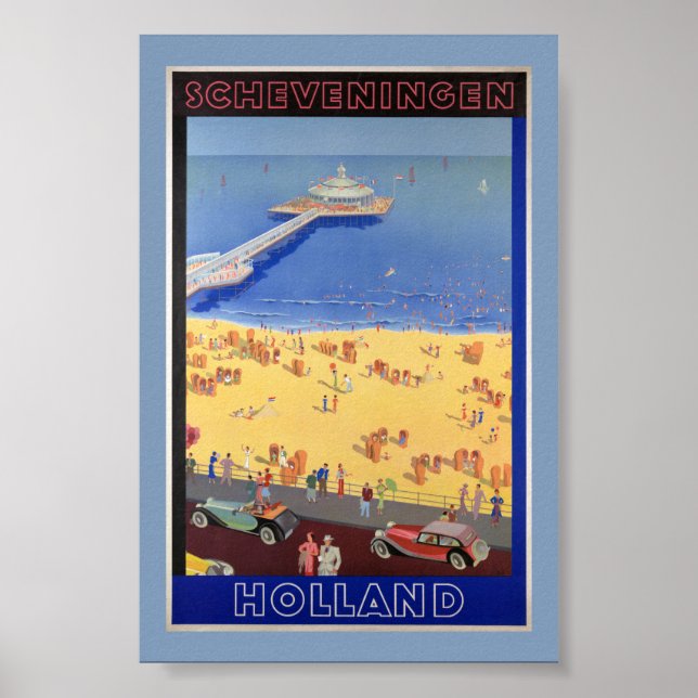 Scheveningen in Holland Vintage Travel Poster Rest (Front)