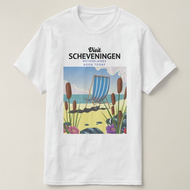 Scheveningen Netherlands beach poster T-Shirt (Design Front)