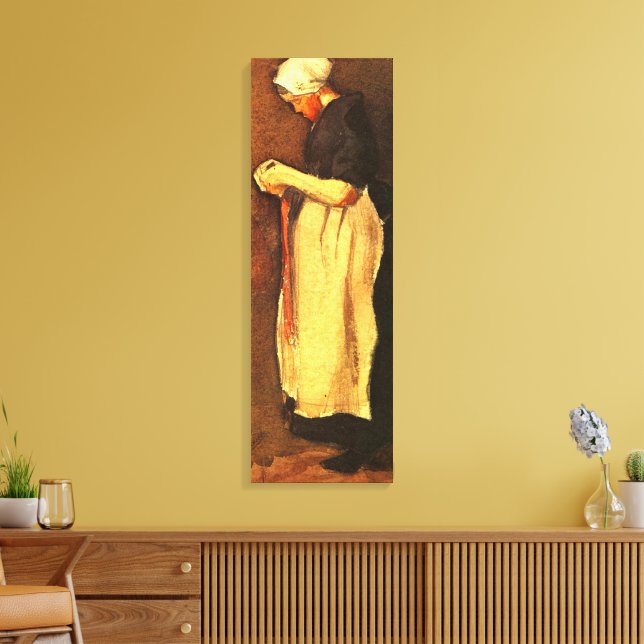 Scheveningen Woman Portrait by Vincent van Gogh Canvas Print (Insitu(LivingRoom))