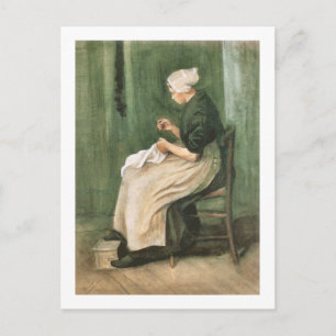 Scheveningen Woman Sewing, Van Gogh Fine Art Postcard