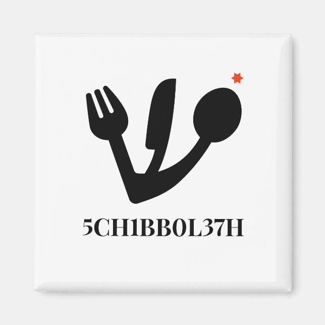 schibboleth square refrigerator magnet (Front)