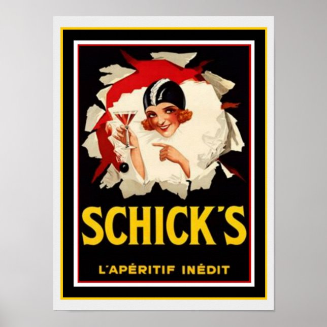 Schick's Art Deco Ad Poster 12 x 16 (Front)