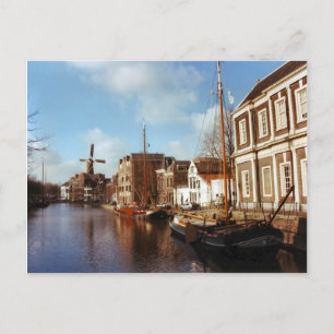 Schiedam, windmills and barges postcard