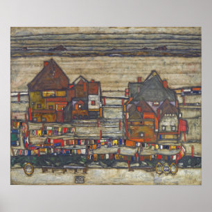 Schiele - Colourful Houses 1914 Poster