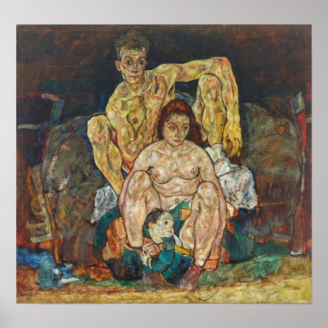 Schiele - Crouching Couple (The Family) Poster (Front)