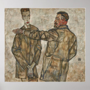 Schiele - Double Portrait, Heinrich And Otto Bene… Poster