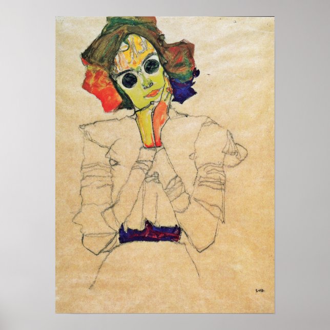 Schiele - Girl With Sunglasses 1910 Poster (Front)
