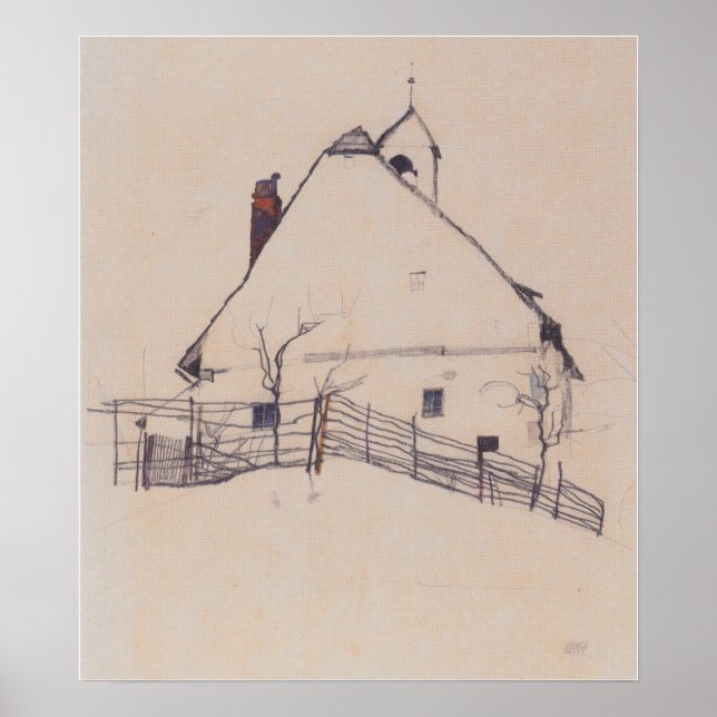 Schiele - House With Bell Tower 1912 Poster (Front)