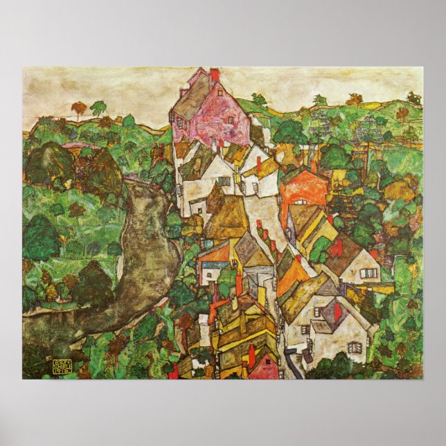 Schiele — Landscape Of Krumau Poster (Front)