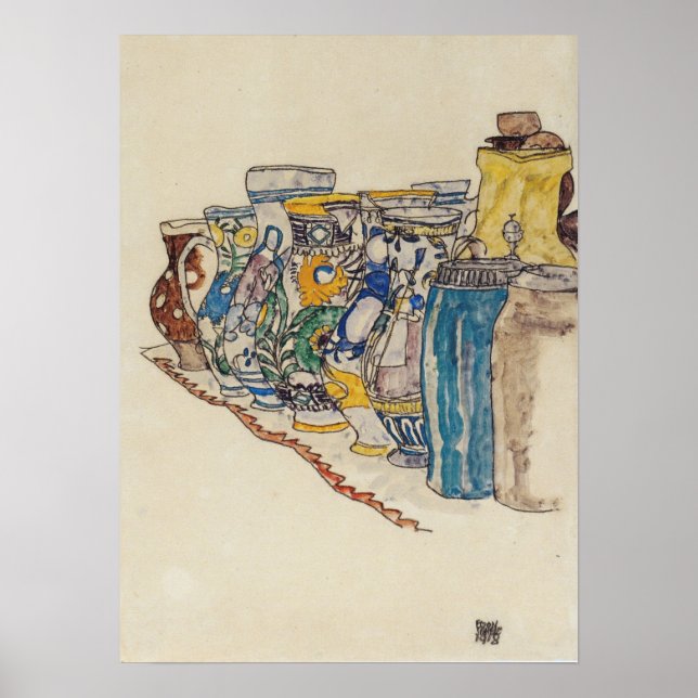 Schiele - Painted Peasant Jug 1918 Poster (Front)