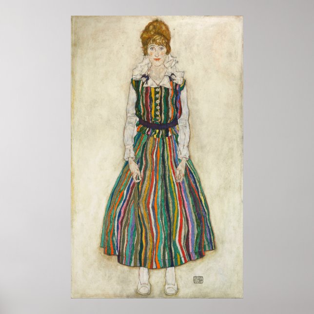 Schiele - Portrait Of Edith (The Artist's Wife) Poster (Front)