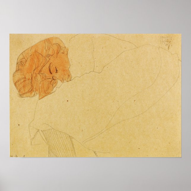 Schiele - Sleeping Girl 1908 Poster (Front)