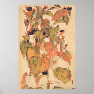 Schiele - Sunflowers 1911 Poster