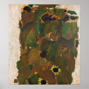 Schiele - Sunflowers Poster
