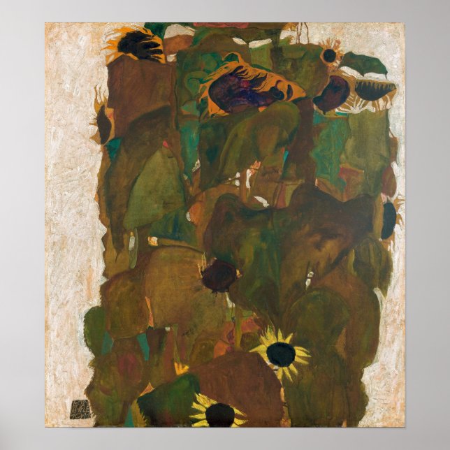 Schiele - Sunflowers Poster (Front)