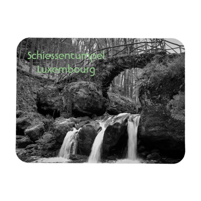 Schiessentumpel Waterfall Luxembourg Monochrome Magnet (Horizontal)