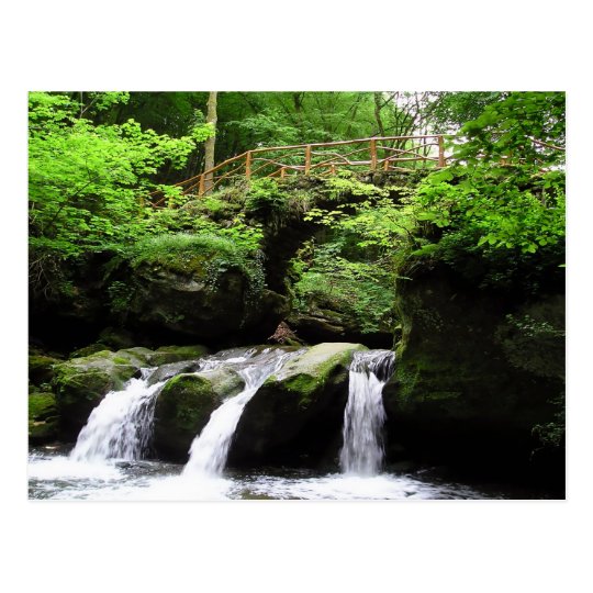 Schiessentümpel waterfall valley Ernz Luxembourg Postcard