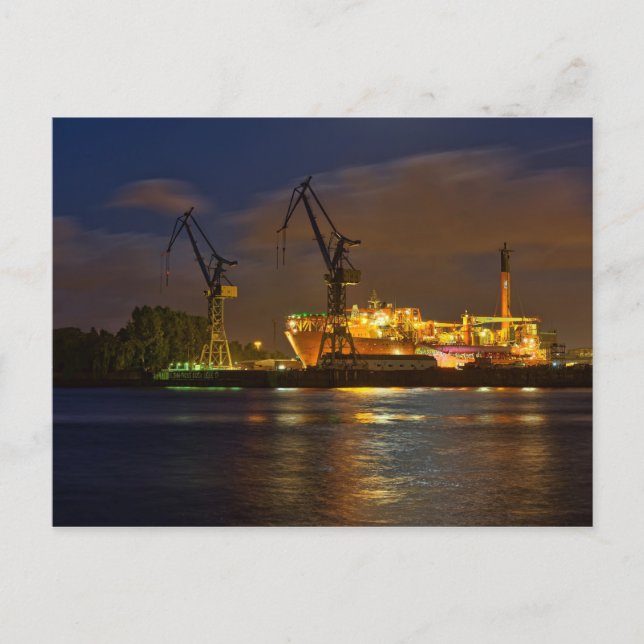 Schiff in Hamburger Werft Postcard (Front)