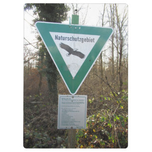 Schild Naturschutzgebiet Clipboard