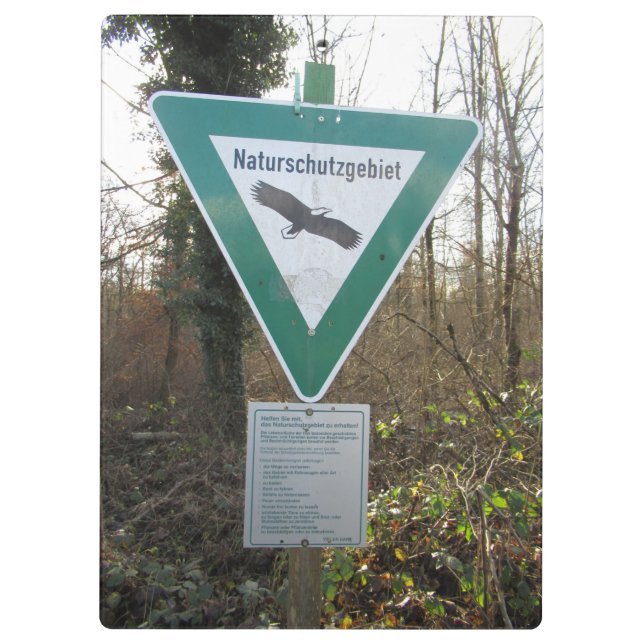 Schild Naturschutzgebiet Clipboard (Back)
