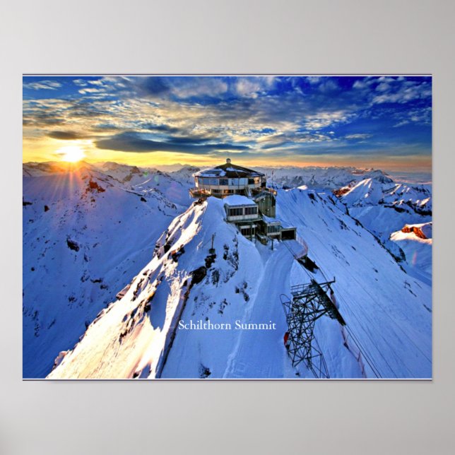 Schilthorn Summit (labelled) Poster (Front)