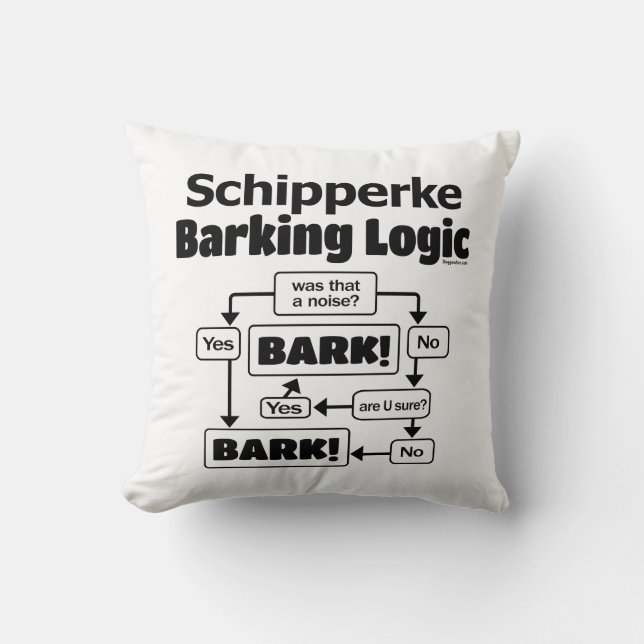 Schipperke Barking Logic Cushion (Front)