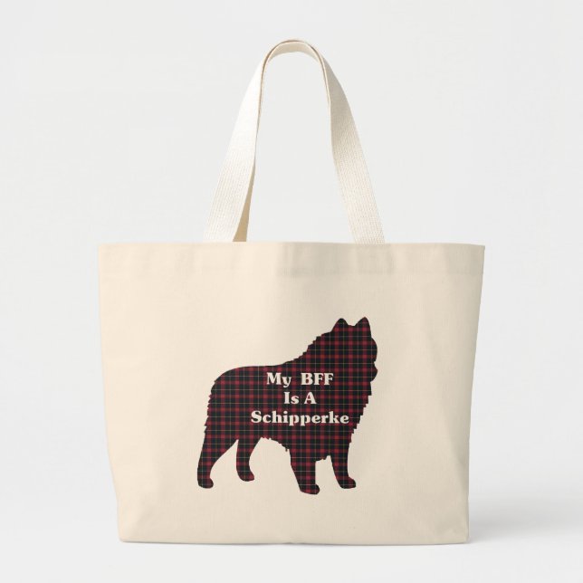Schipperke BFF Gifts Large Tote Bag (Front)